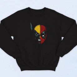 90s Deadpool And Wolverine Face Mix Sweatshirt