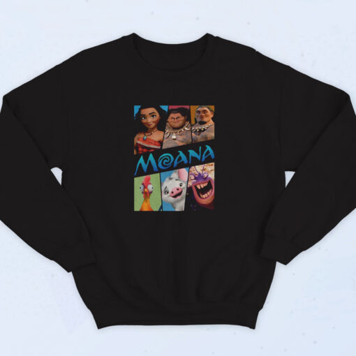 90s Disney Moana Group Shot Panels Hei Hei Sweatshirt