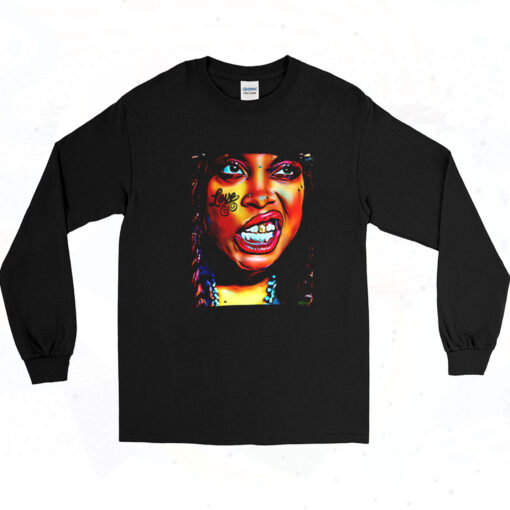 90s Erykah Badu Grillz Graphic Long Sleeve Shirt