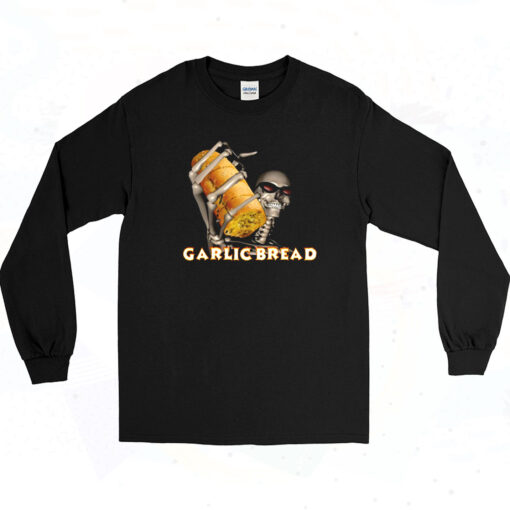 90s Evil Silly Skeleton Arlic Bread Long Sleeve Shirt