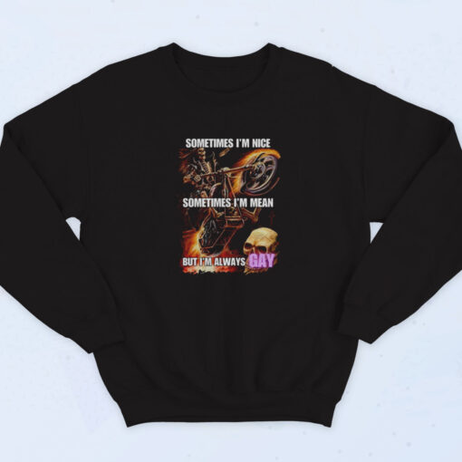 90s Evil Skeleton Sometimes Im Nice Sweatshirt