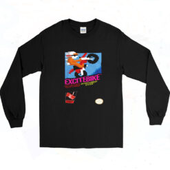 90s Excitebike Nes Cover Long Sleeve Shirt