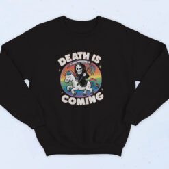 90s Funny Grim Reaper Riding Unicorn Sweatshirt