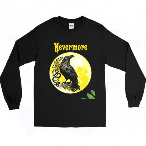 90s Gothic Nevermore Raven Long Sleeve Shirt