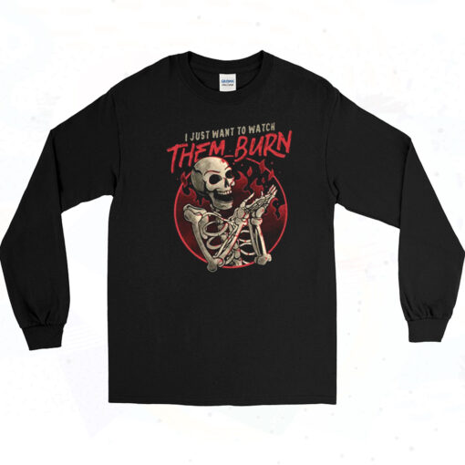 90s Graphic Skull Long Sleeve Shirt