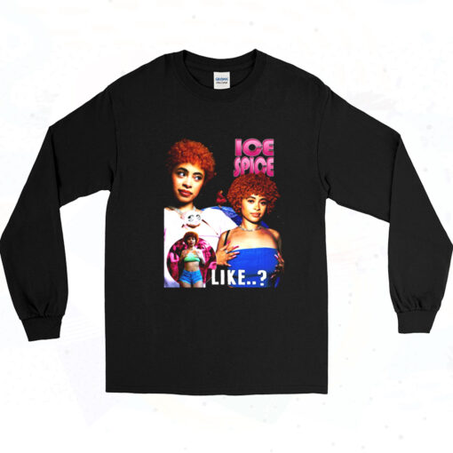 90s Ice Spice Icespice Rap Tee Big Face Head Long Sleeve Shirt