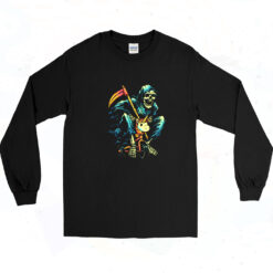 90s Last Ride Skeleton Riding Unicorn Long Sleeve Shirt