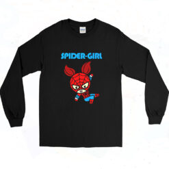 90s Marvel Spider Girl Swinging Cute Long Sleeve Shirt