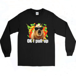 90s Ok I Pull Up, Capybara Long Sleeve Shirt