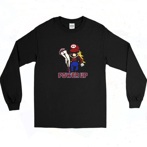 90s Power Up Pimpin Video Gamer Long Sleeve Shirt