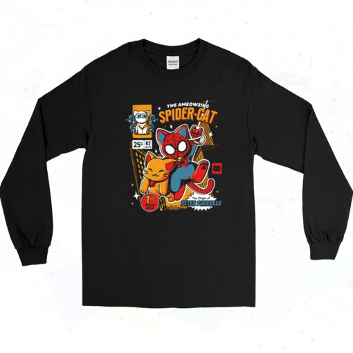 90s Retro Spider Cat Long Sleeve Shirt