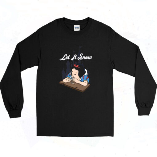 90s Sarcastic Snow White Cocaine Key Bump Joke Humor Long Sleeve Shirt