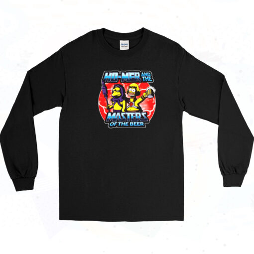 90s The Simpsons Ho Mer And The Masters Of The Beer Long Sleeve Shirt