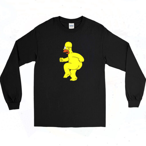 90s The Simpsons Homer Simpson Naked Long Sleeve Shirt