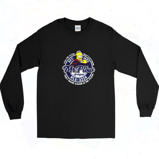 90s The Simpsons Parody Mr Plow Long Sleeve Shirt