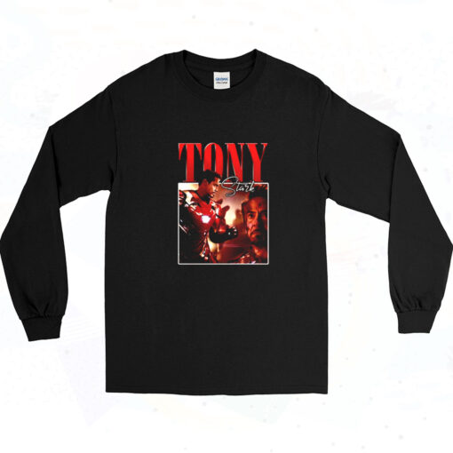 90s Tony Stark Poster Marvel Graphic Long Sleeve Shirt