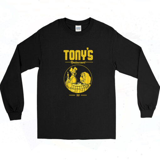 90s Tony's Restaurant Poster Long Sleeve Shirt