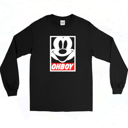 90s Trip Mickey Oh Boy Funny Obey Mouse Long Sleeve Shirt