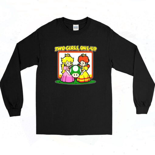 90s Two Girls One Up Gamer Humor Long Sleeve Shirt