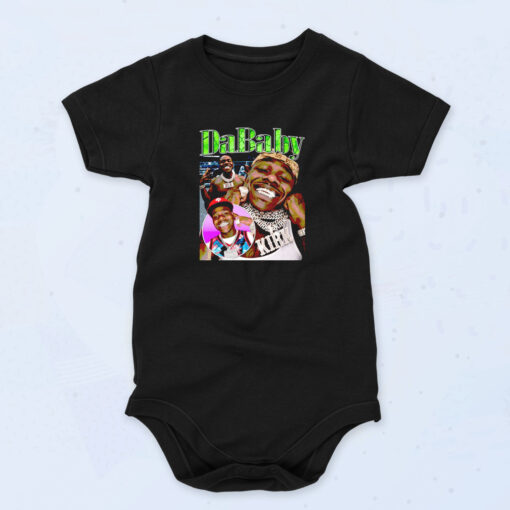 Dababy Da Baby Rap Tee Big Face Head Organic Baby Onesies