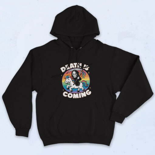 Funny Grim Reaper Riding Unicorn Essential Hoodie