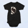 Gothic Crow Linocut Organic Baby Onesies