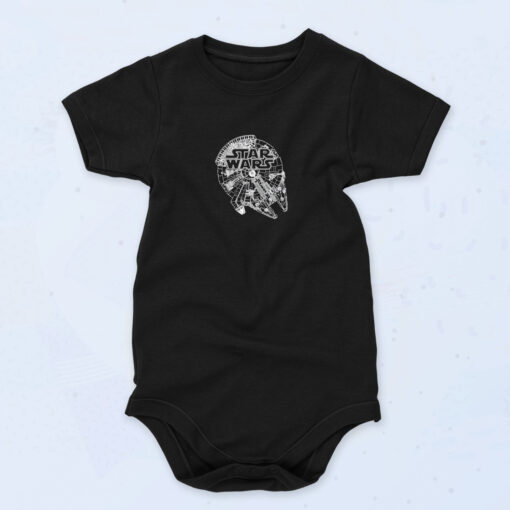 Logo On Millenium Falcon Graphic Organic Baby Onesies