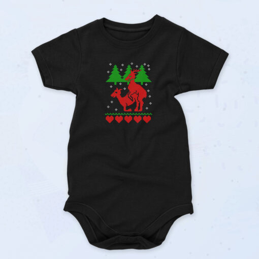 Romantic Deers Christmas Poster Organic Baby Onesies