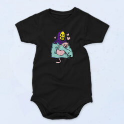 Skeletor Hug The Cat Comfort Colors Organic Baby Onesies