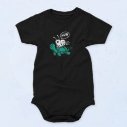 Snail Rides Turtle Cartoon Organic Baby Onesies