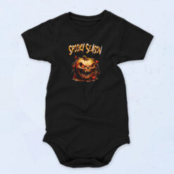 Spooky Season Pumpkin Horror Halloween Organic Baby Onesies