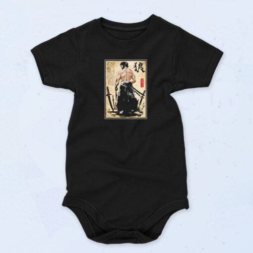 Vintage Samurai Warrior Art Organic Baby Onesies